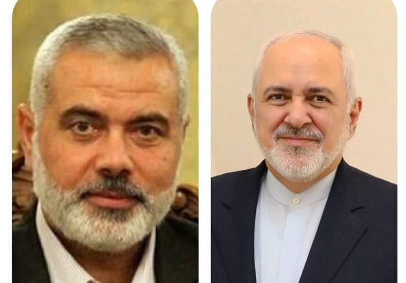 ifmat - Iran Zarif speaks with Hamas chief