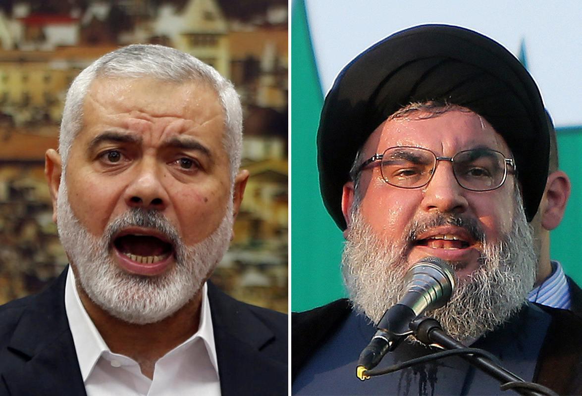 ifmat - Hezbollah Nasrallah hosts fellow terrorist Leader Hamas Haniyeh