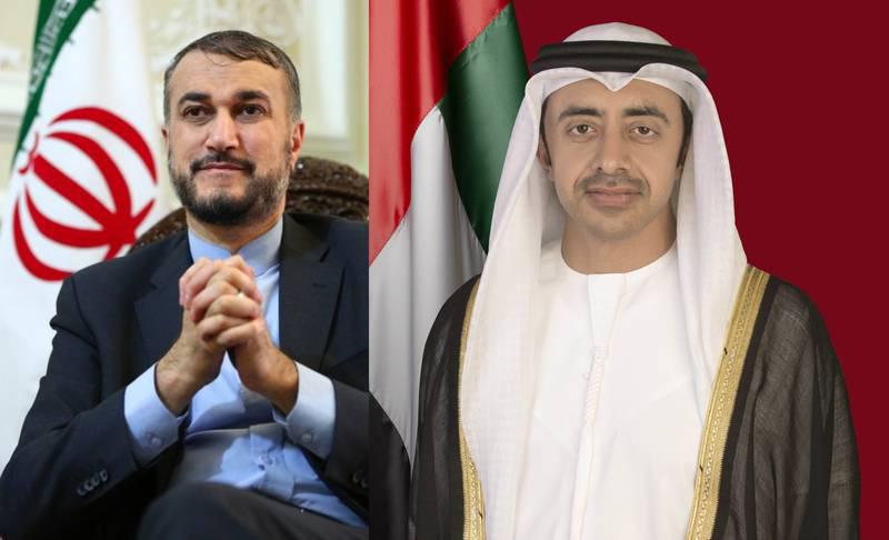 ifmat - Sheikh Abdullah bin Zayed receives phone call from Iranian foreign minister