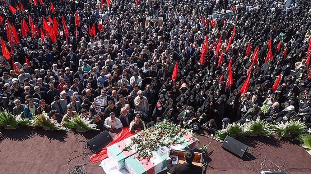 ifmat - Iran holds mass funeral for IRGC military advisors martyred in Syria